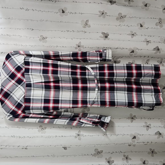 PLAID SHIRT DRESS SIZE SMALL / RED /WHITE/BLUE BLL-NYC - Picture 7 of 9